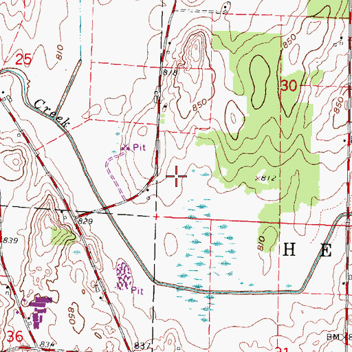 Topographic Map of J Rock Airport, WI
