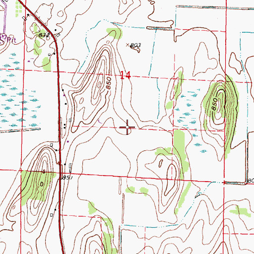 Topographic Map of Oakbrook Airport, WI