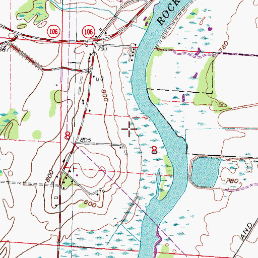 Topographic Map of Blackhawk Island Airport, WI