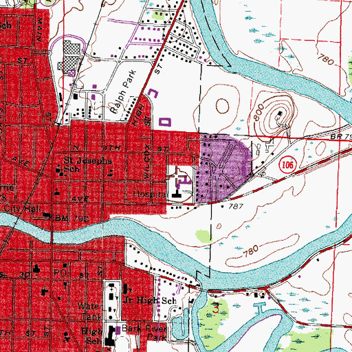 Topographic Map of Fort Atkinson Memorial Hospital Heliport, WI