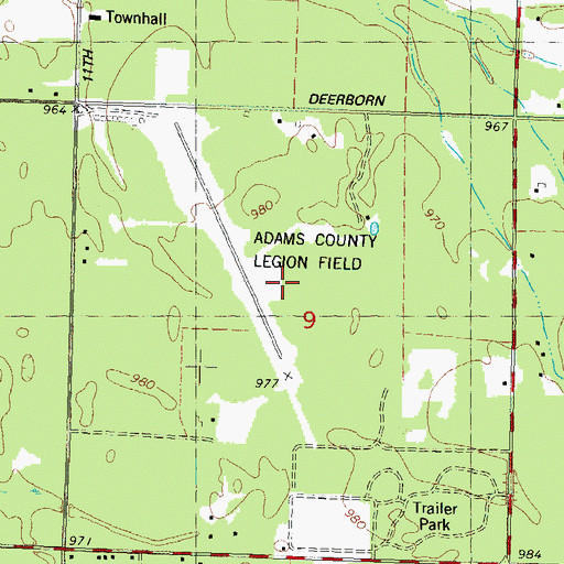 Topographic Map of Adams County Legion Field, WI