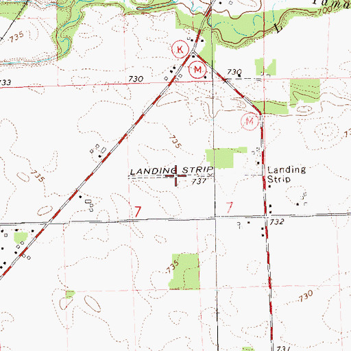 Topographic Map of Carhart Farms Airport, WI