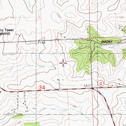 Topographic Map of Pierick Airport (historical), WI