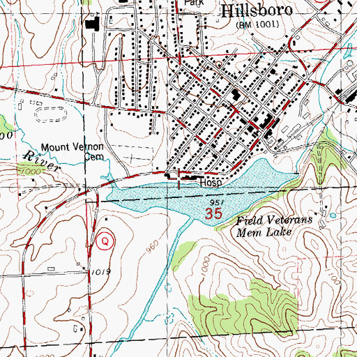 Topographic Map of Saint Josephs Memorial Hospital Heliport, WI