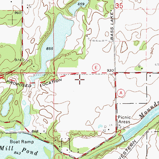 Topographic Map of Beer Airport, WI