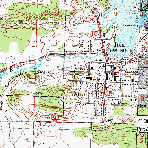 Topographic Map of Iola Emergency Heliport, WI