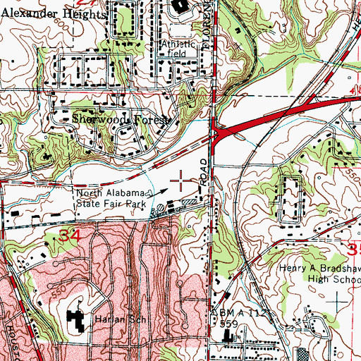 Topographic Map of North Alabama State Fair Park, AL