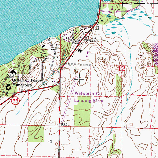 Topographic Map of LHW Heliport, WI