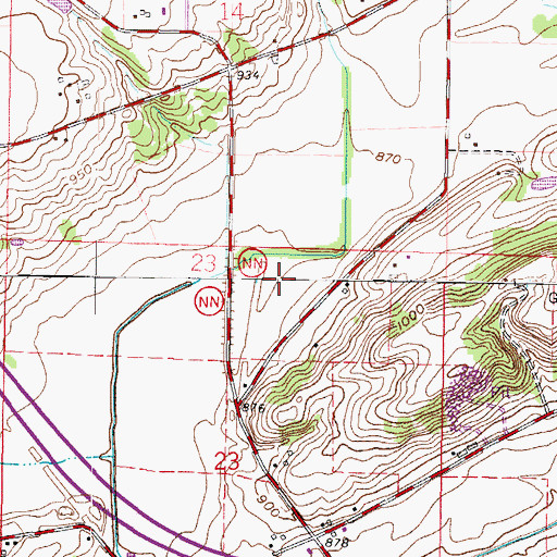 Topographic Map of Mount Fuji Airport (historical), WI