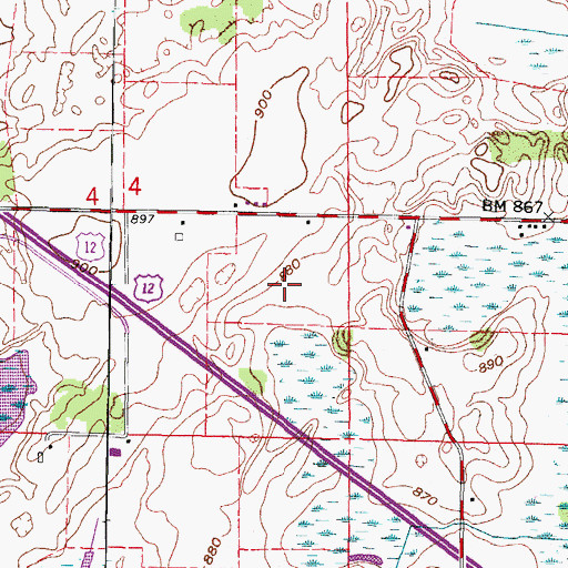 Topographic Map of Lake Geneva Aire Estates Airport, WI