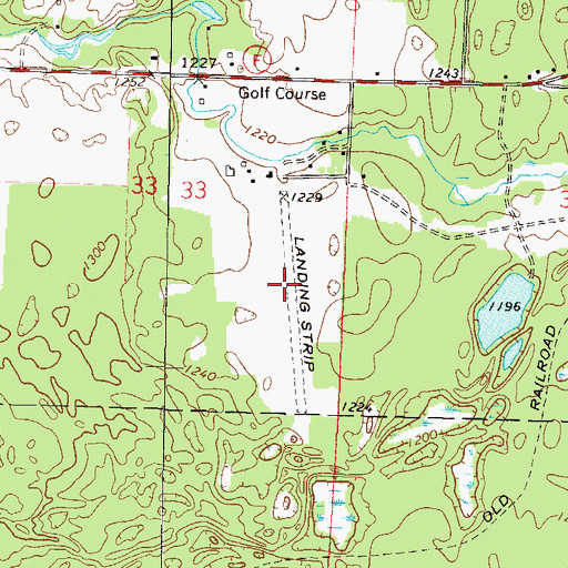 Topographic Map of Lakewood Country Club Airport (historical), WI