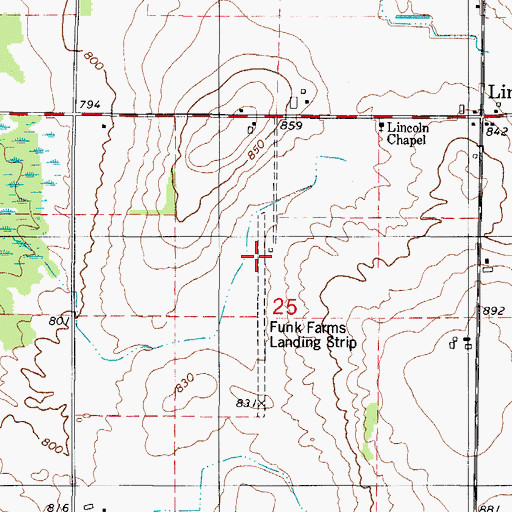 Topographic Map of Funk Aerodrome, WI