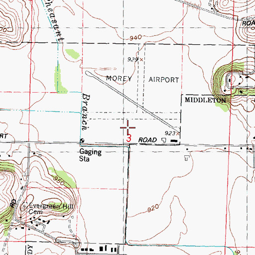 Topographic Map of Middleton Municipal Airport - Morey Field, WI
