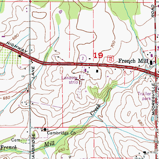 Topographic Map of Landing Strip (historical), AL