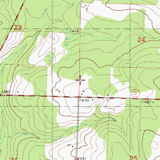 Topographic Map of Podeweltz Airport, WI
