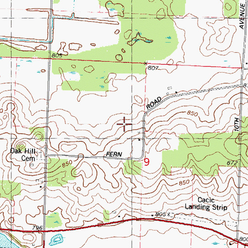 Topographic Map of Cacic Airport, WI