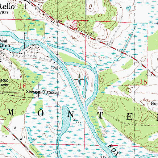 Topographic Map of Krist Island Airport (historical), WI