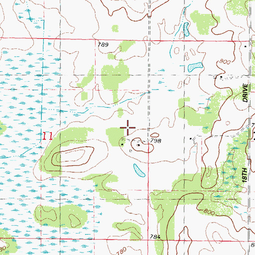 Topographic Map of Rex Ranch Airport (historical), WI