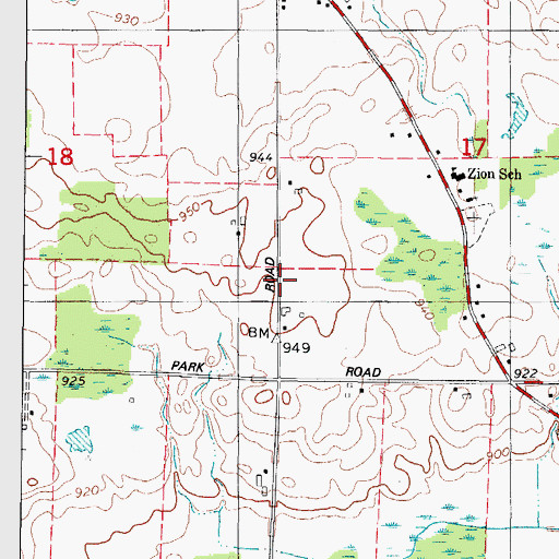 Topographic Map of Buchholz Farm Airport, WI