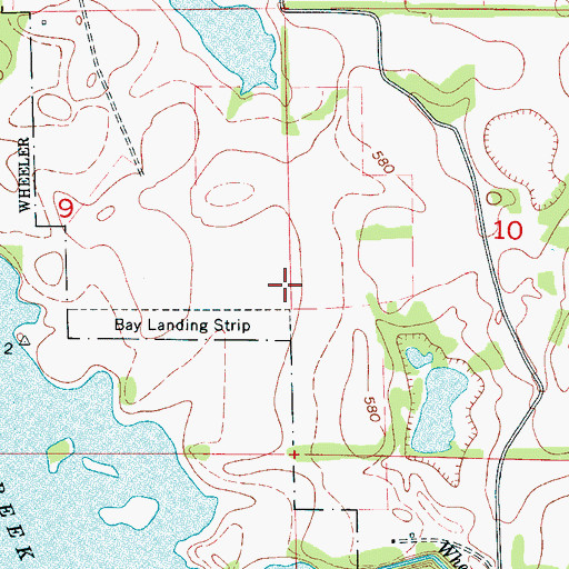Topographic Map of Bay Landing Strip (historical), AL