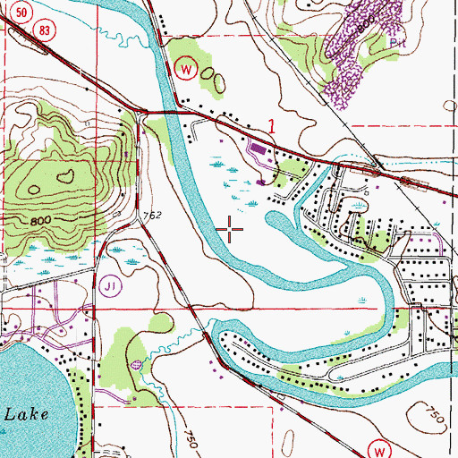 Topographic Map of Foxewood Airport (historical), WI