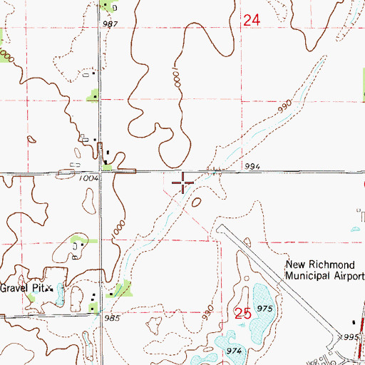 Topographic Map of New Richmond Regional Airport, WI
