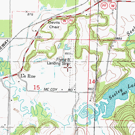 Topographic Map of Flying b Airport (historical), WI