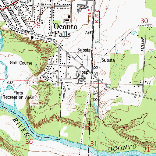 Topographic Map of Community Memorial Hospital Heliport, WI