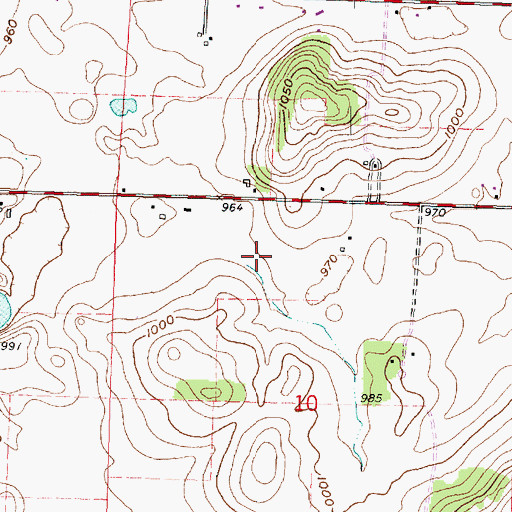 Topographic Map of Peterson Field, WI