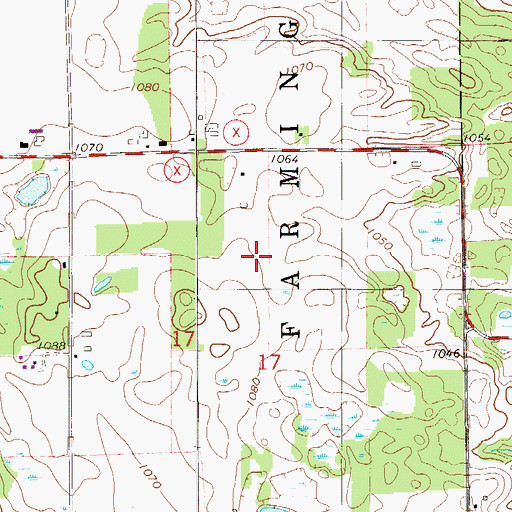 Topographic Map of St Croix Valley Airport, WI