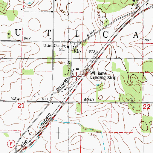 Topographic Map of Williams Airport, WI
