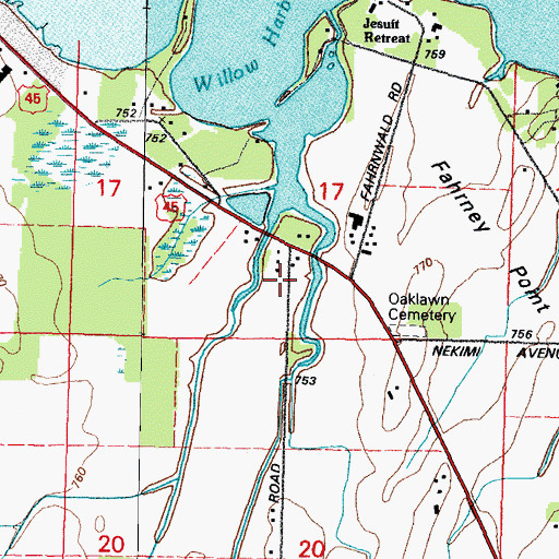 Topographic Map of Air Harbor Seaplane Base, WI