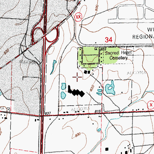 Topographic Map of Pioneer Airport, WI