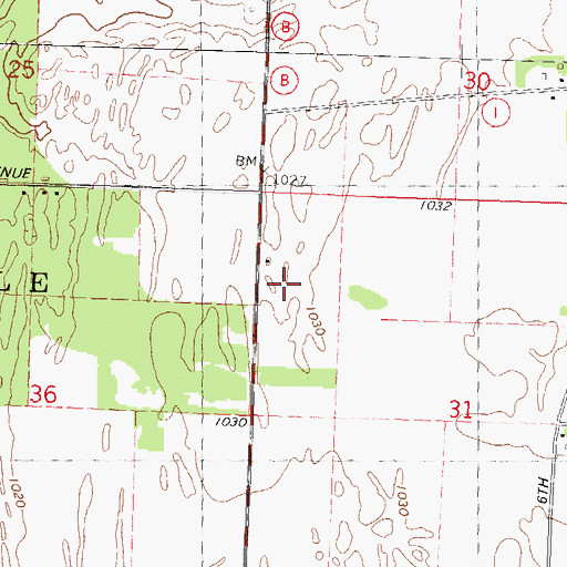 Topographic Map of Polish Paradise Airport, WI