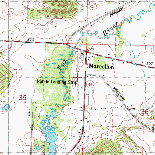 Topographic Map of Rohdes Airport (historical), WI