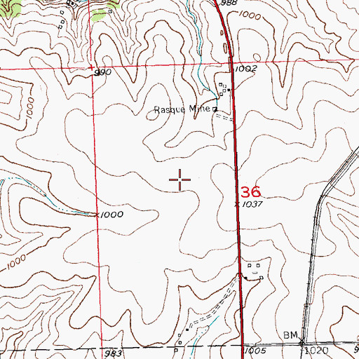 Topographic Map of Platteville Municipal Airport, WI