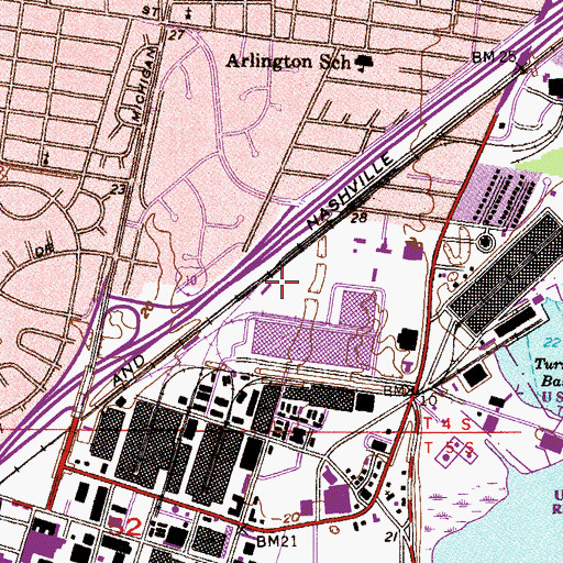 Topographic Map of Monroe Park, AL