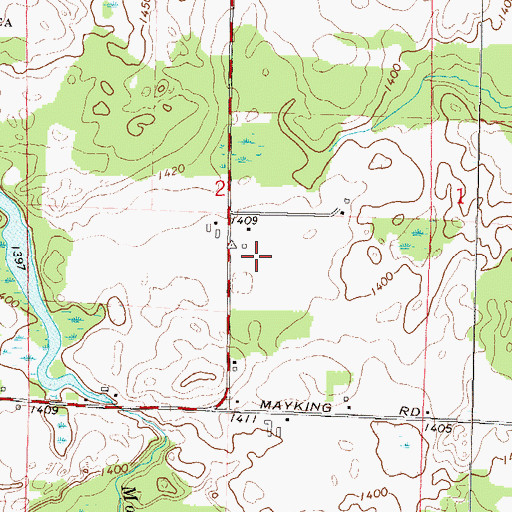 Topographic Map of Kitty Hawk Estates Airport, WI