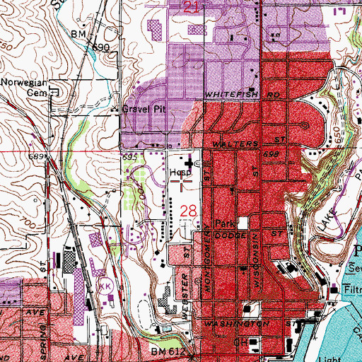 Topographic Map of Saint Marys Hospital Ozaukee Heliport, WI