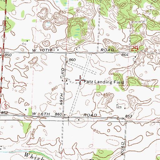 Topographic Map of Patz Airport (historical), WI