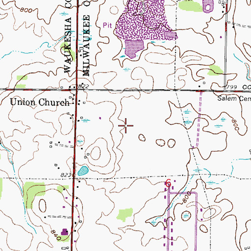 Topographic Map of Aero Estates Airport, WI