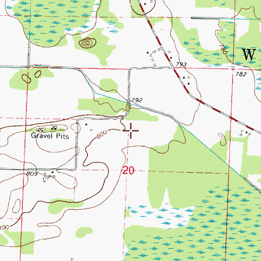 Topographic Map of Buzzards Roost Airport, WI