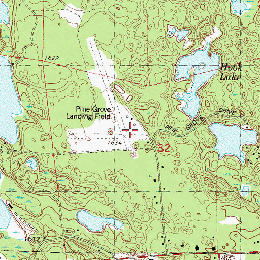 Topographic Map of Pine Grove Airport, WI