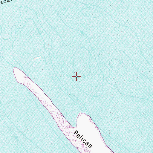 Topographic Map of Pelican Island, AL