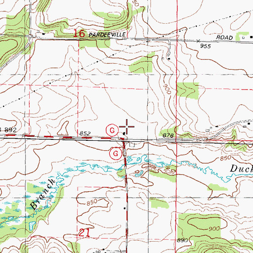 Topographic Map of Bancroft East Airport, WI