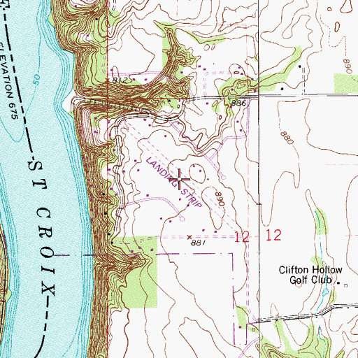 Topographic Map of St Croix Riviera Airport, WI
