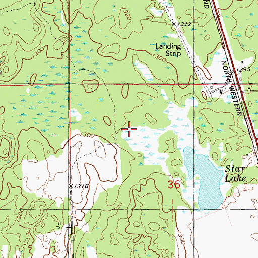 Topographic Map of Four Seasons Airport (historical), WI
