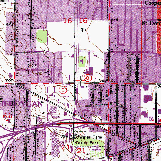 Topographic Map of Saint Nicholas Hospital Heliport, WI