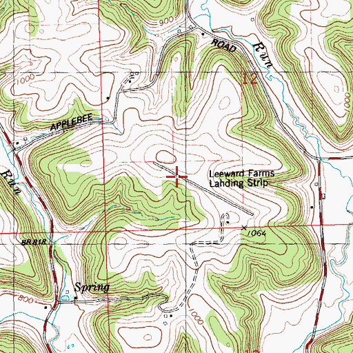 Topographic Map of Leeward Farm Airport, WI
