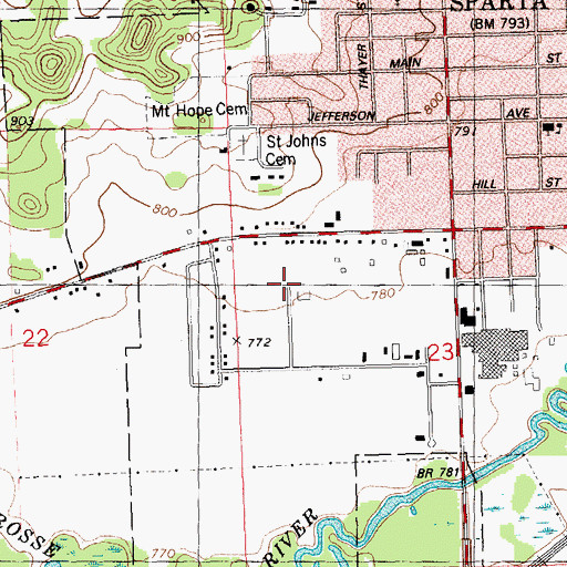 Topographic Map of Emergency Medical Heliport, WI